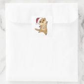Meerkat Christmas Snow Winter Animals Vierkante Sticker (Tas)