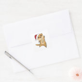 Meerkat Christmas Snow Winter Animals Vierkante Sticker (Envelop)