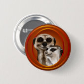 Meerkat Couple-Buttonnen Ronde Button 5,7 Cm (Voorkant /achterkant)