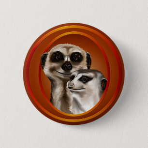 Meerkat Couple-Buttonnen Ronde Button 5,7 Cm