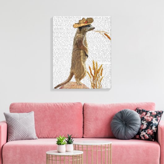 Meerkat Cowboy Canvas Afdruk (Insitu (Woonkamer))