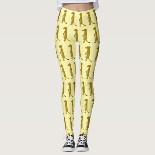 Meerkat Design You Choose Background Colour Leggings (Voorkant)