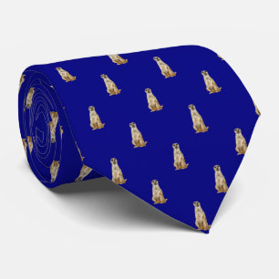 Meerkat Diamond Pattern op Navy Blue Stropdas