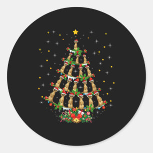Meerkat Dierenliefhebber Kerstmis Kerstman Hoed Me Ronde Sticker