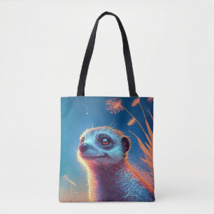 Meerkat Dierenportret Schilderij Wildlife Outdoors Tote Bag