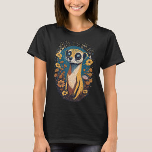 Meerkat Dierlijke Bloemen Kunst, Dierlijk Motief M T-shirt