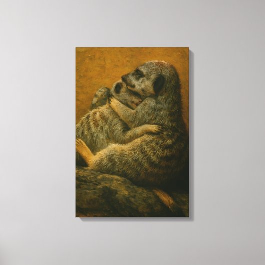 Meerkat Embrace – Heartfelt Wildlife Art Print (Voorkant)