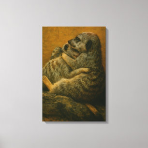 Meerkat Embrace – Heartfelt Wildlife Art Print