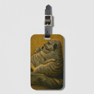 Meerkat Embrace – Heartfelt Wildlife Art Print Bagagelabel
