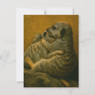 Meerkat Embrace – Heartfelt Wildlife Art Print Briefkaart