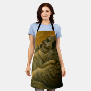 Meerkat Embrace – Heartfelt Wildlife Art Print Schort