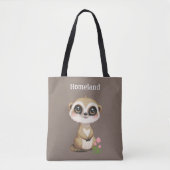 Meerkat en Bloemen op Beige Gepersonaliseerd Tote Bag (Voorkant)