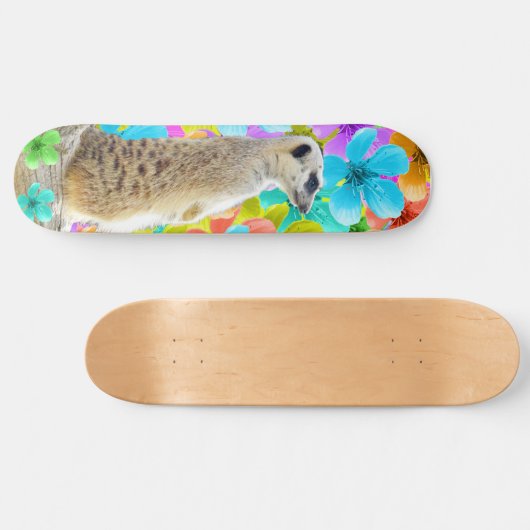 Meerkat en bloesems, persoonlijk skateboard (Horizontaal)