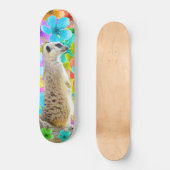 Meerkat en bloesems, persoonlijk skateboard (Voorkant)