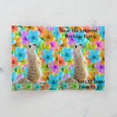 Meerkat en Blossom Birthday Kaart (Binnen)