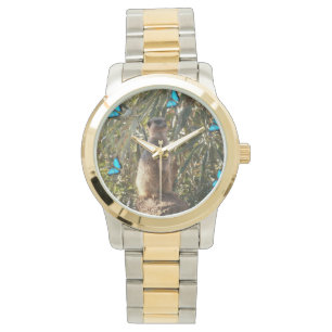 Meerkat en Butterflies Horloge