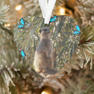 Meerkat en Butterflies Ornament