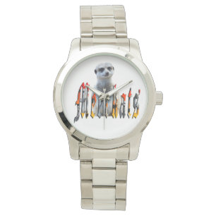 Meerkat en Meerkat Logo Large Silver Unisex Watch Horloge