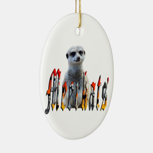 Meerkat en Meerkats Afbeelding Logo, Keramisch Ornament (Rechts)