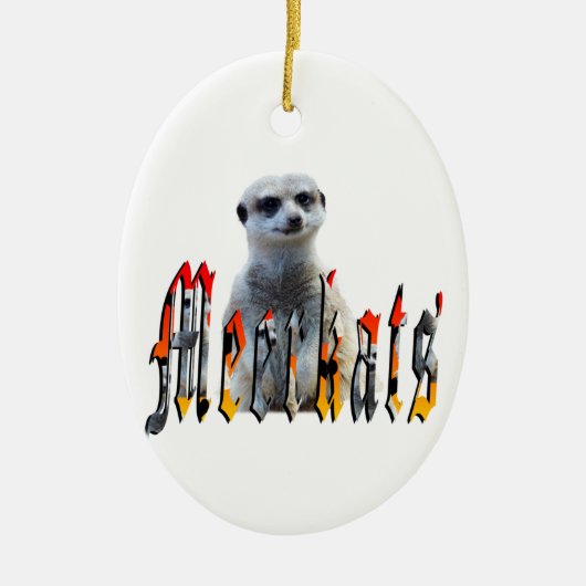 Meerkat en Meerkats Afbeelding Logo, Keramisch Ornament (Voorkant)