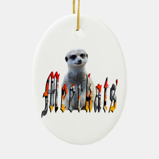 Meerkat en Meerkats Afbeelding Logo, Keramisch Ornament (Achterkant)