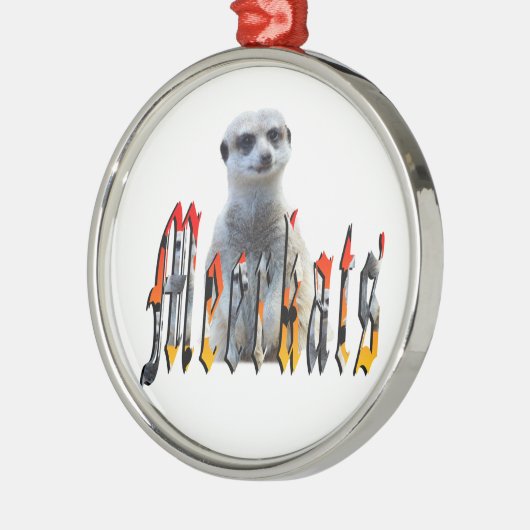 Meerkat en Meerkats Afbeelding Logo, Metalen Ornament (Links)