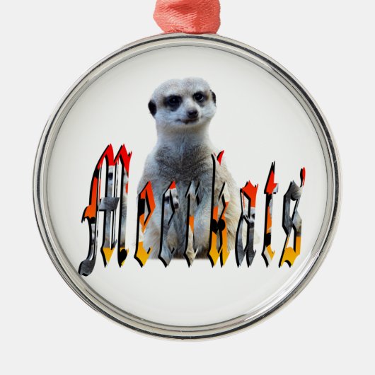 Meerkat en Meerkats Afbeelding Logo, Metalen Ornament (Voorkant)
