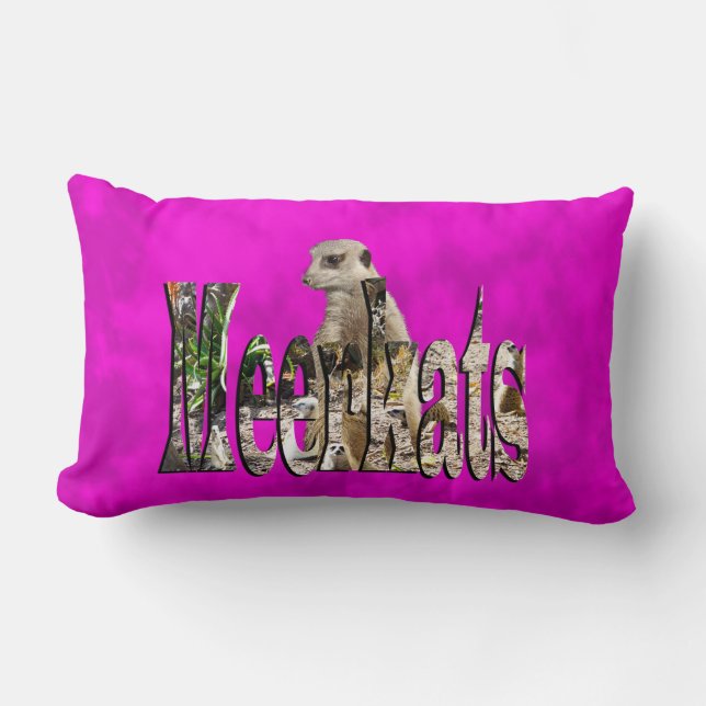Meerkat en Meerkats Logo op Paarse, Kussen (Voorkant)