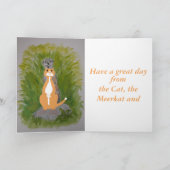 Meerkat en Mere Cat Birthday aanpassen Kaart (Binnen)