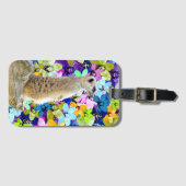 Meerkat- en Waterverf-orchideeën Bagagelabel (Voorkant (horizontaal))