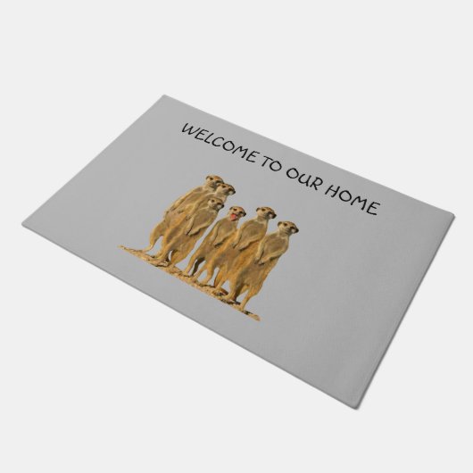 Meerkat Family Doormat Deurmat (Schuin)