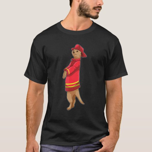 Meerkat Firefighter Fire Department Helmet T-shirt (Voorkant)