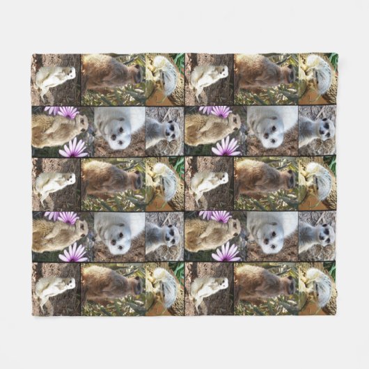 Meerkat fotocollage, Medium fleece deken. (Voorkant (Horizontaal))