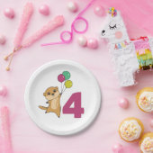 Meerkat Fourth Birthday Balloons Kinder paper Bord (Feest)