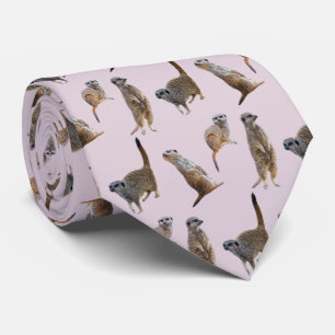 Meerkat Frenzy Tie Dubbelzijdige Print (Stoffig Ro Stropdas