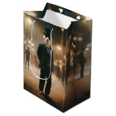 Meerkat gekleed voor Black Stropdas Event, Medium Cadeauzakje (Voorkant Gekanteld)