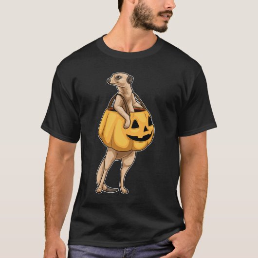 Meerkat Halloween Jack O Lantern T-shirt (Voorkant)