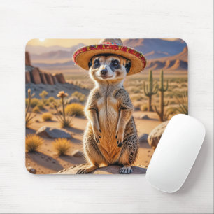 Meerkat Het dragen van een Sombrero Muismat