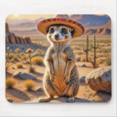 Meerkat Het dragen van een Sombrero Muismat (Voorkant)