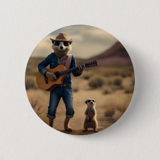 Meerkat Hoedown Ronde Button 5,7 Cm (Voorkant)