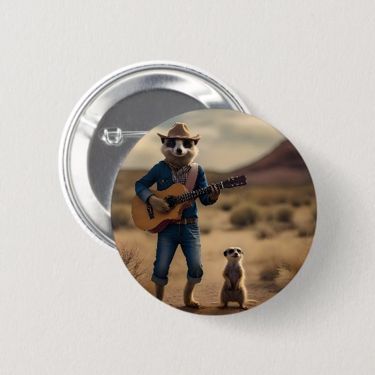 Meerkat Hoedown Ronde Button 5,7 Cm (Voorkant /achterkant)