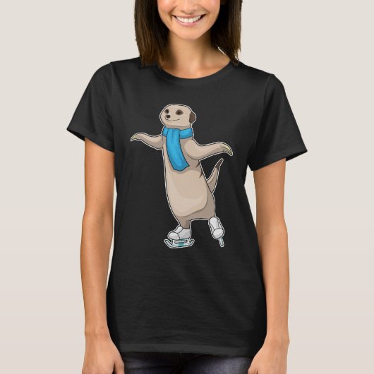 Meerkat Ice skating Ice schaatsen T-shirt (Voorkant)