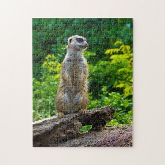 Meerkat in het bos Jigzaag puzzel (Verticaal)