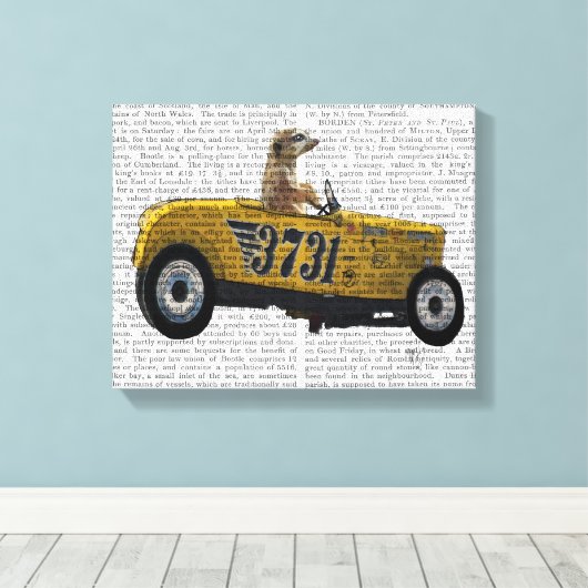 Meerkat in warme weg canvas afdruk (Insitu (Houten vloer))