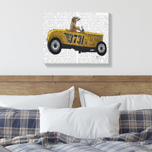 Meerkat in warme weg canvas afdruk (Insitu (Slaapkamer))