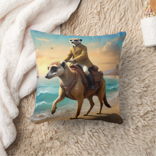 Meerkat Jockey op een Meerkat paard, Kussen