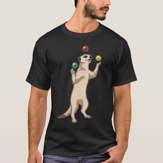 Meerkat Juggler Jongleert T-shirt (Voorkant)