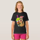 Meerkat Kerst Bubble thee T-shirt (Voorkant volledig)