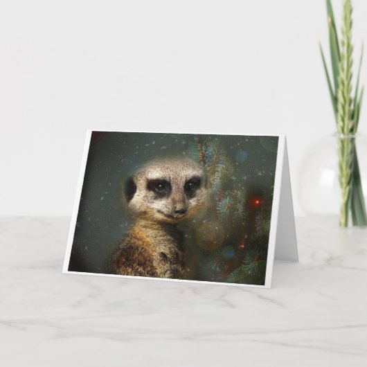 Meerkat Kerst Feestdagen Kaart (Voorkant)