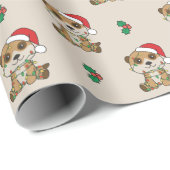 Meerkat Kerst Winter Dieren Vakantie Meerkats Cadeaupapier (Rol Hoek)